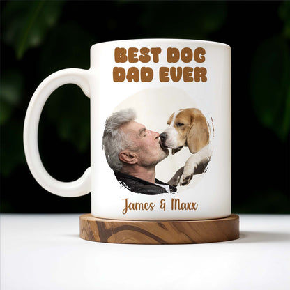 Best Dog Dad Ever Man And Dog Bond - Personalized Custom Coffee Mug - PET084_MG