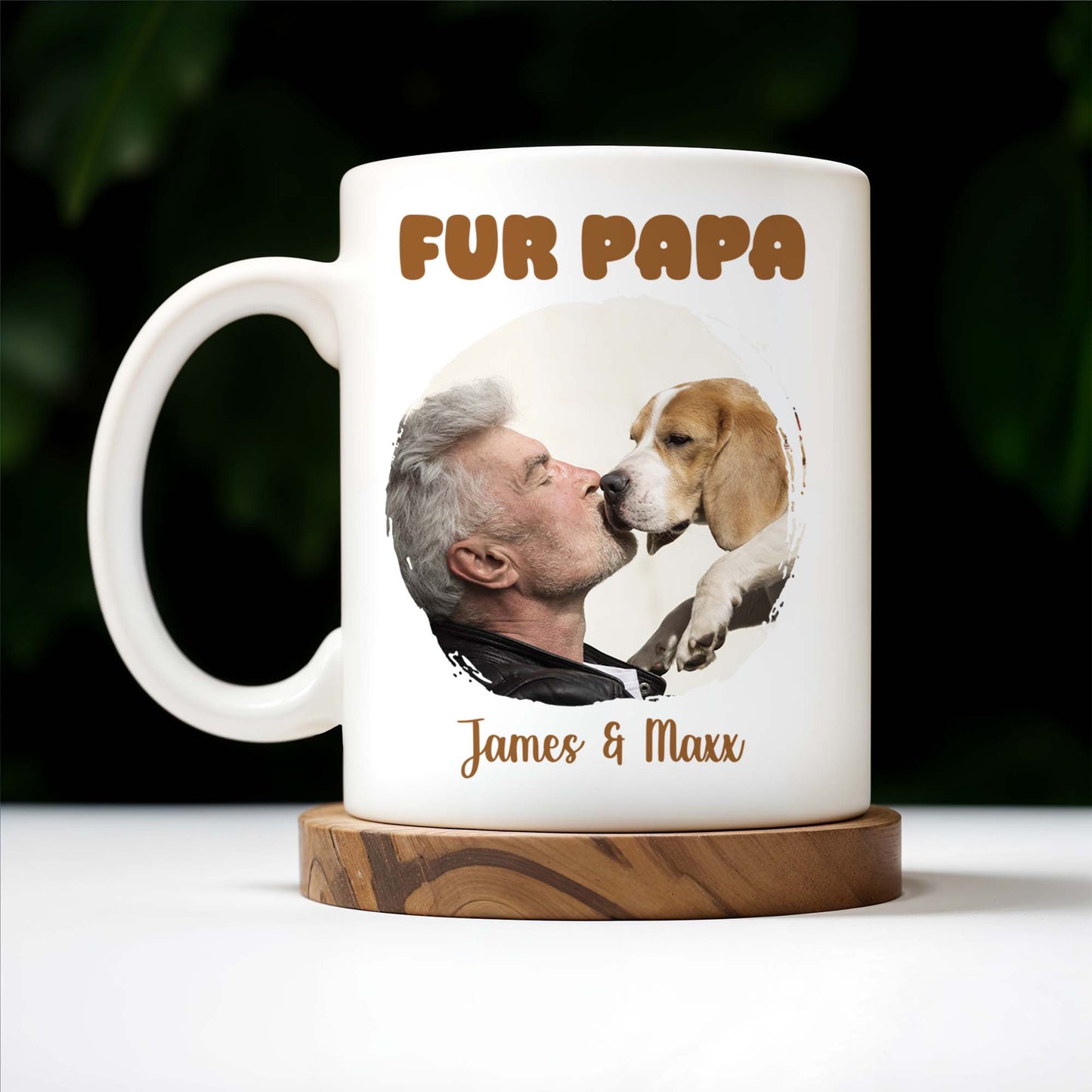Fur Papa Love Between Man And Dog - Personalized Custom Coffee Mug - PET086_MG