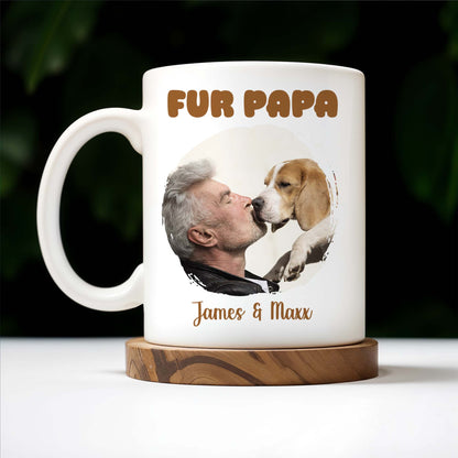 Fur Papa Love Between Man And Dog - Personalized Custom Coffee Mug - PET086_MG