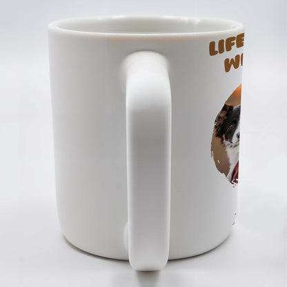 Life Is Better With Dogs Mug Featuring Woman And Her Pet - Personalized Custom Coffee Mug - PET087_MG