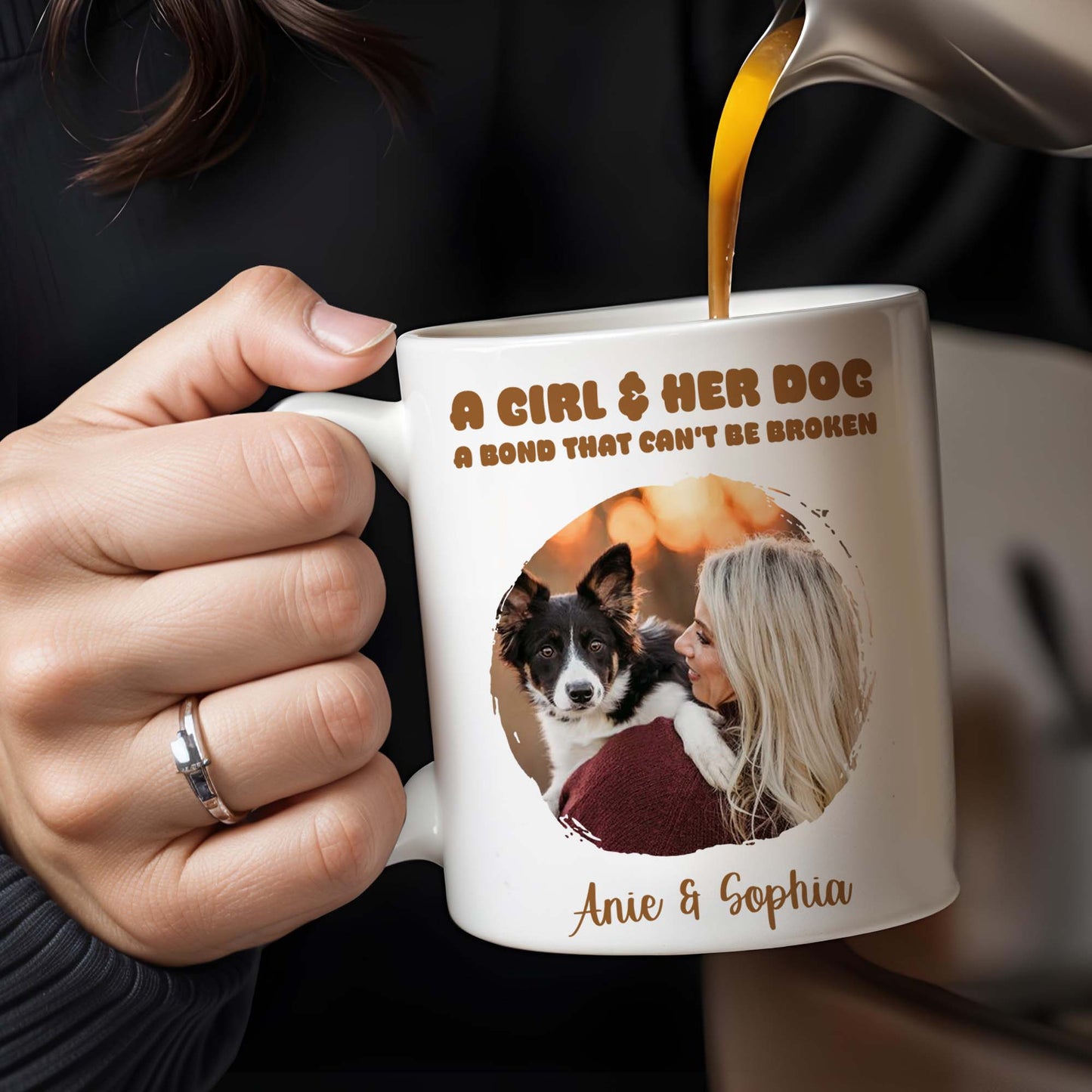 A Girl And Her Dog Unbreakable Bond Coffee Mug - Personalized Custom Coffee Mug - PET088_MG