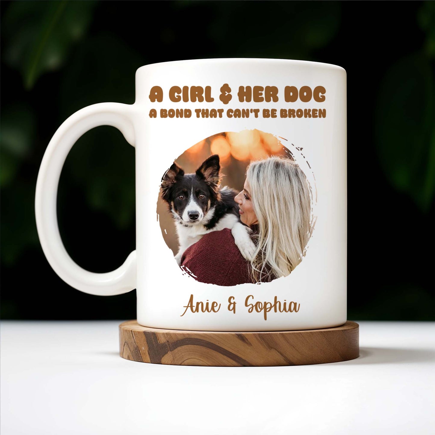 A Girl And Her Dog Unbreakable Bond Coffee Mug - Personalized Custom Coffee Mug - PET088_MG