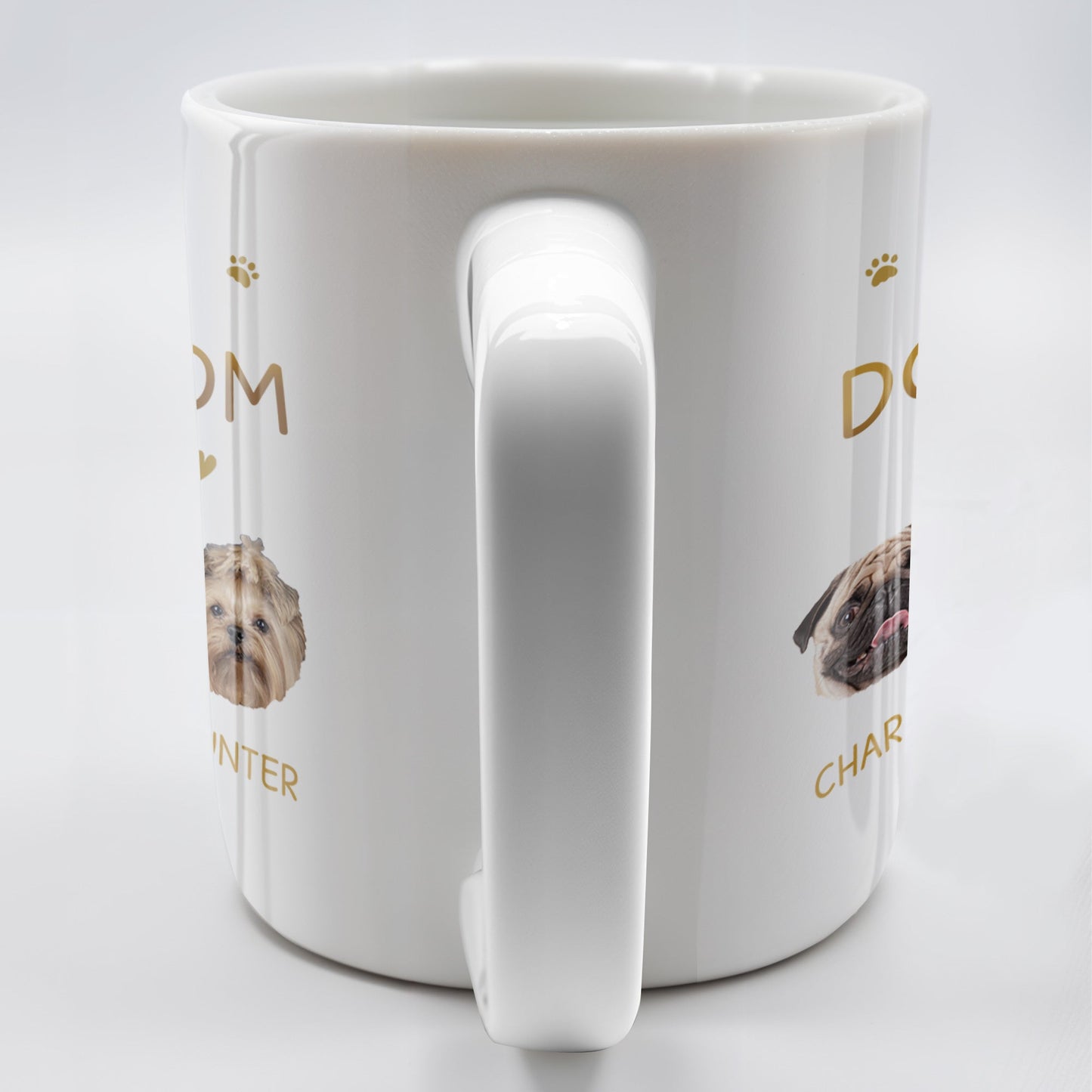 Best Dog Mom Ever With Cute Dog Faces And Paws - Personalized Custom Coffee Mug - PET091_MG