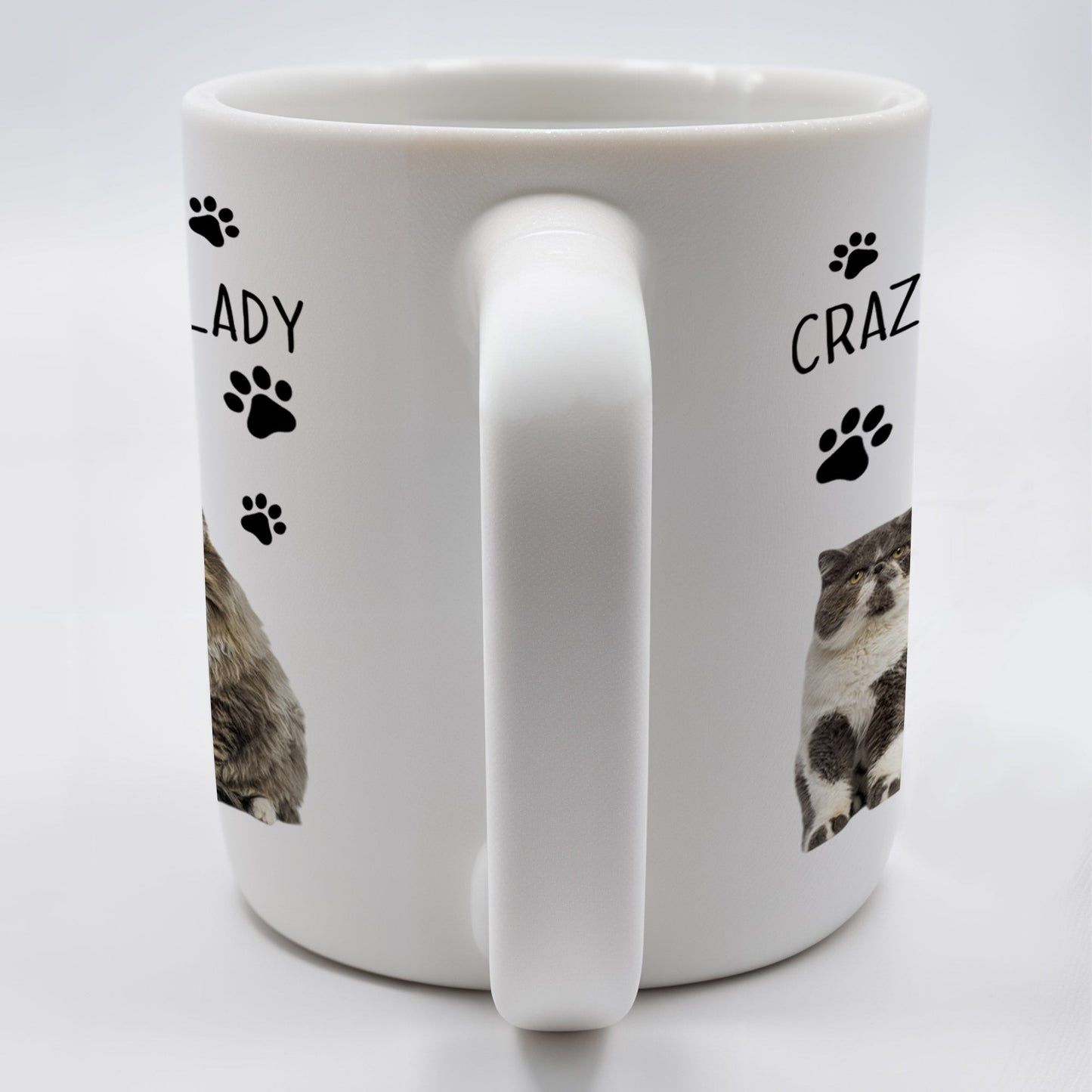 Crazy Cat Lady With Adorable Cats And Paw Prints - Personalized Custom Coffee Mug - PET092_MG