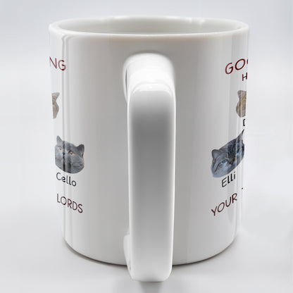 Good Morning Human Servant Your Tiny Furry Overlords Mug - Personalized Custom Coffee Mug - PET094_MG