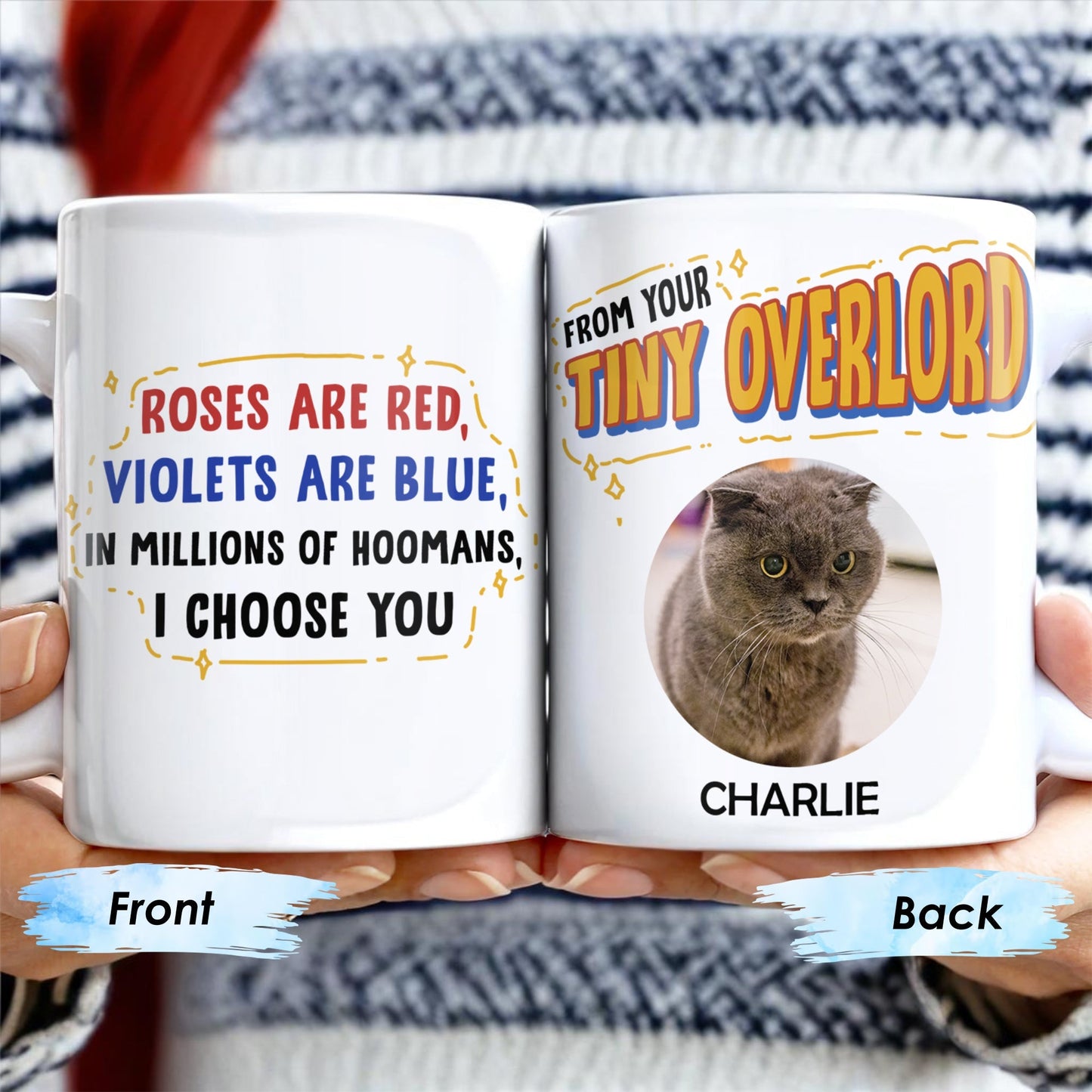 Roses Are Red, Violets Are Blue, I Choose You, Cat Lover Design - Personalized Custom Coffee Mug - PET099_MG