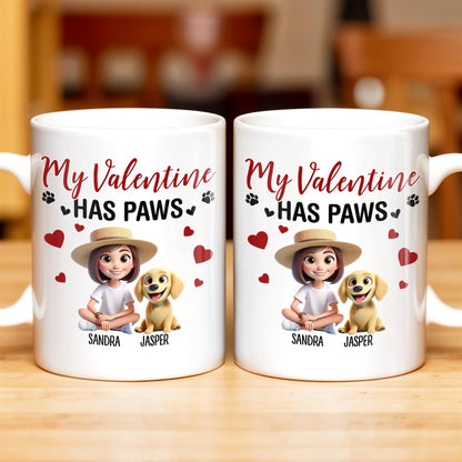 My Valentine Has Paws - Personalized Custom Coffee Mug - PET105_MG