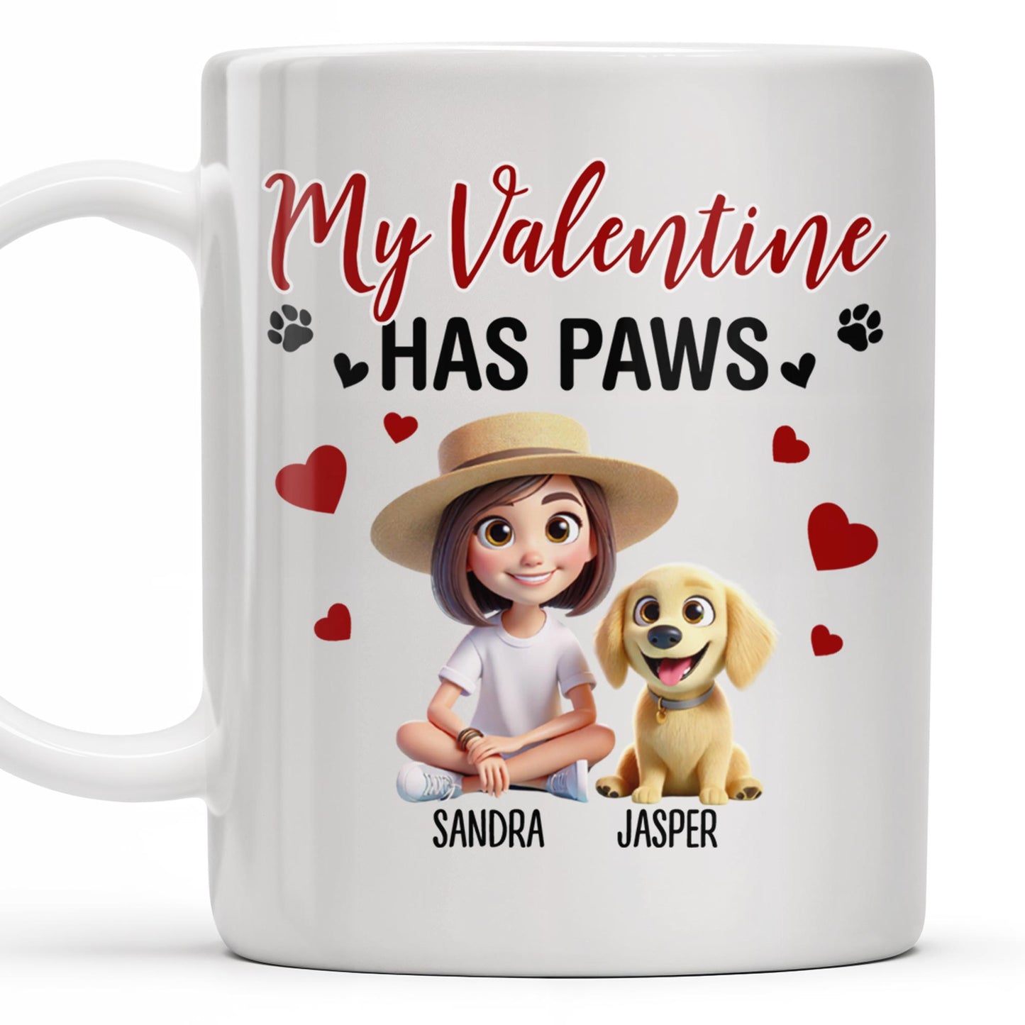 My Valentine Has Paws - Personalized Custom Coffee Mug - PET105_MG
