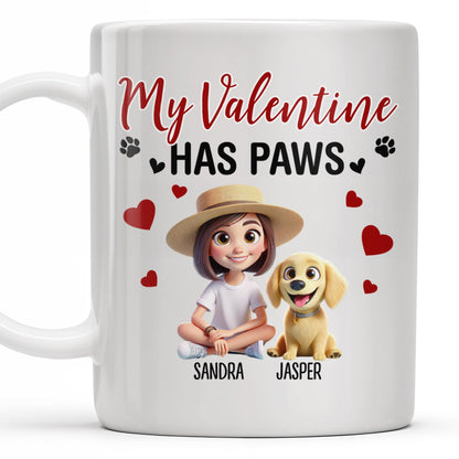 My Valentine Has Paws - Personalized Custom Coffee Mug - PET105_MG