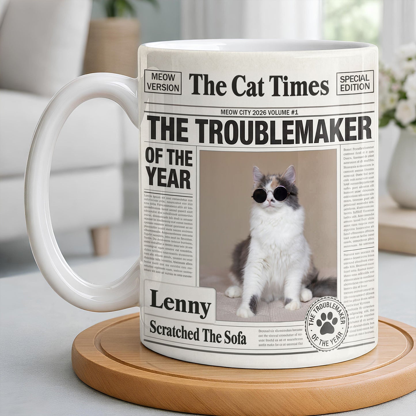 The Troublemaker Of The Year Dog Coffee Mug - Personalized Custom Coffee Mug - PET160_MG