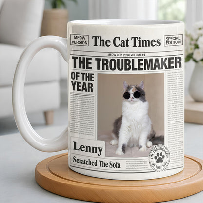 The Troublemaker Of The Year Dog Coffee Mug - Personalized Custom Coffee Mug - PET160_MG
