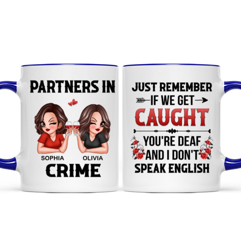 Partner In Crime Besties Funny Friendship Gift Best Friend Personalized Mug