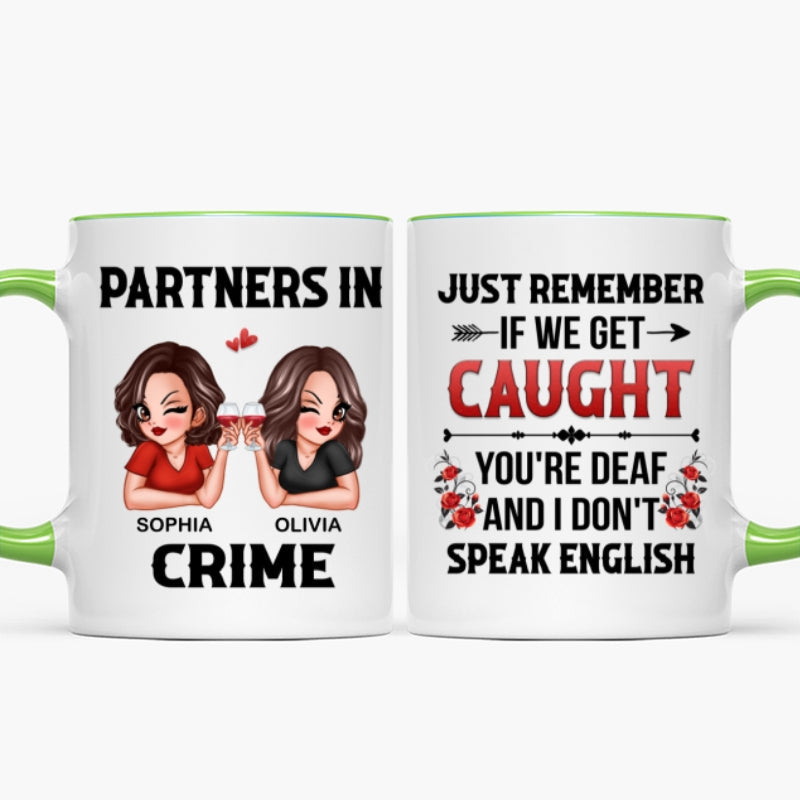 Partner In Crime Besties Funny Friendship Gift Best Friend Personalized Mug