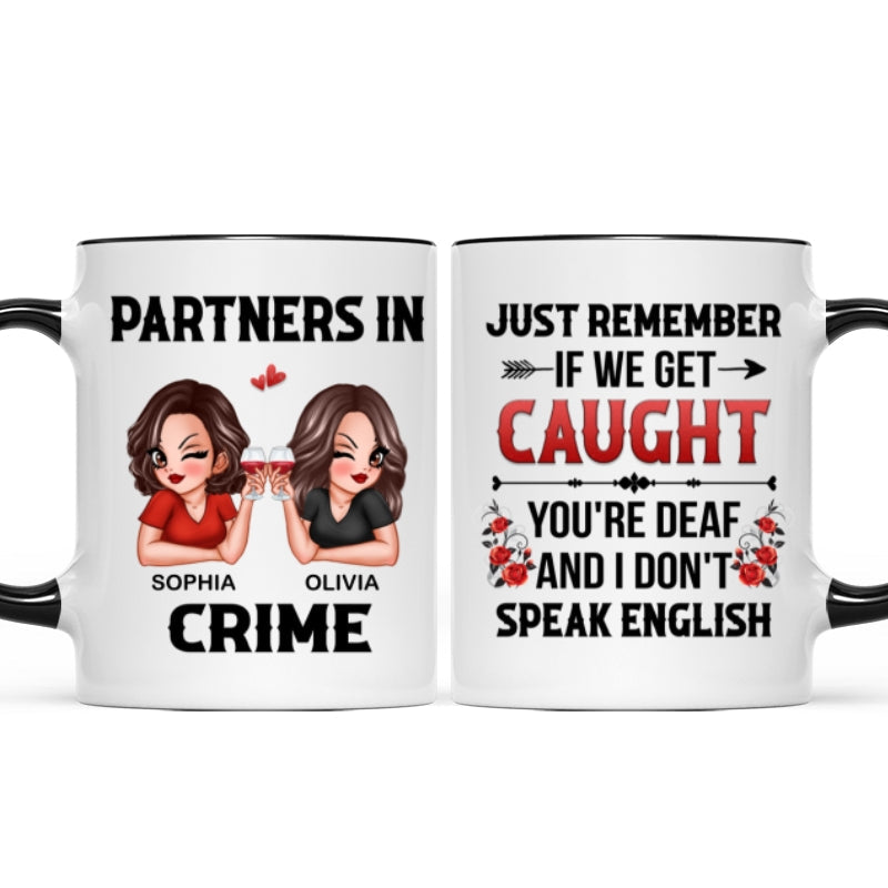 Partner In Crime Besties Funny Friendship Gift Best Friend Personalized Mug