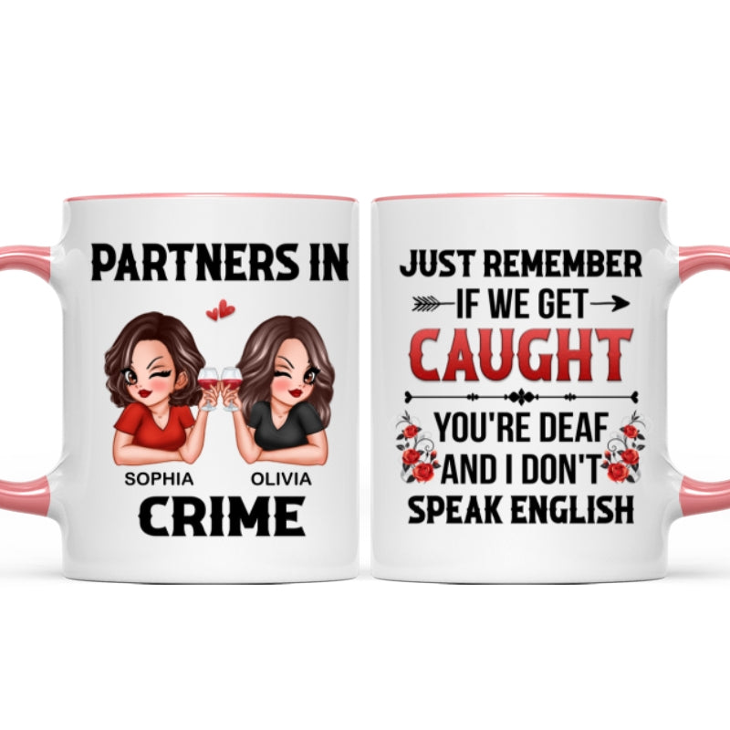Partner In Crime Besties Funny Friendship Gift Best Friend Personalized Mug