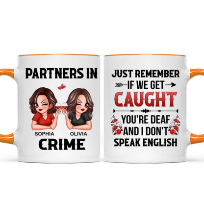 Partner In Crime Besties Funny Friendship Gift Best Friend Personalized Mug