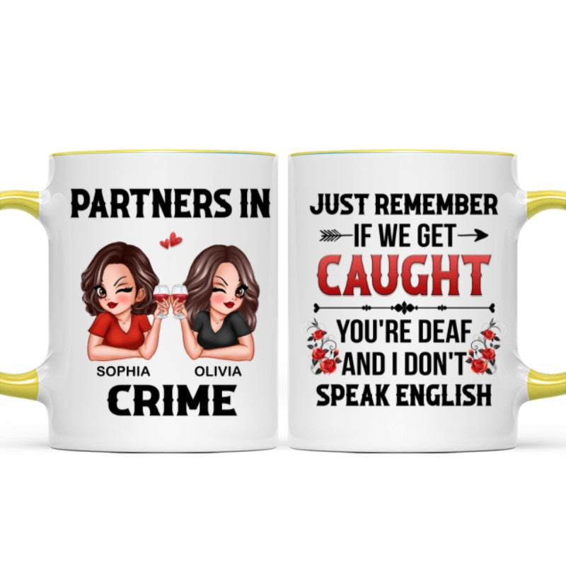 Partner In Crime Besties Funny Friendship Gift Best Friend Personalized Mug