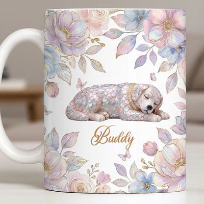 Surround Yourself With Love And Joy Featuring Dog And Flowers - Personalized Custom Coffee Mug - PME156_MG