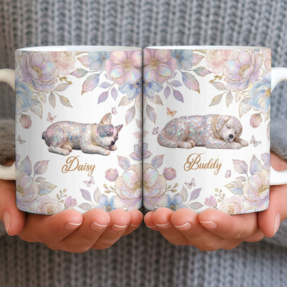 Surround Yourself With Love And Joy Featuring Dog And Flowers - Personalized Custom Coffee Mug - PME156_MG