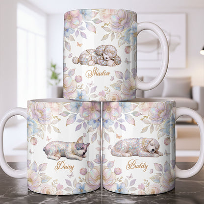 Surround Yourself With Love And Joy Featuring Dog And Flowers - Personalized Custom Coffee Mug - PME156_MG