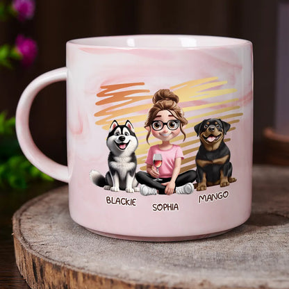 Best Dog Mom Ever 3D Effect - Personalized Marble Mug