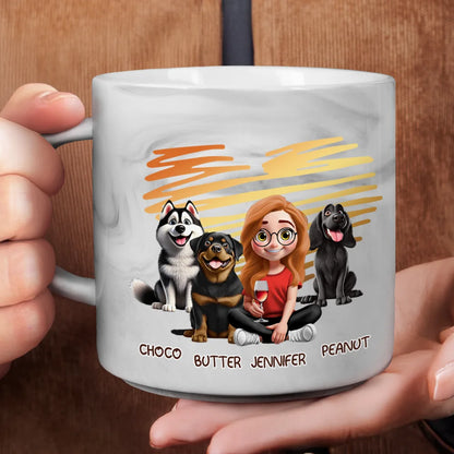 Best Dog Mom Ever 3D Effect - Personalized Marble Mug