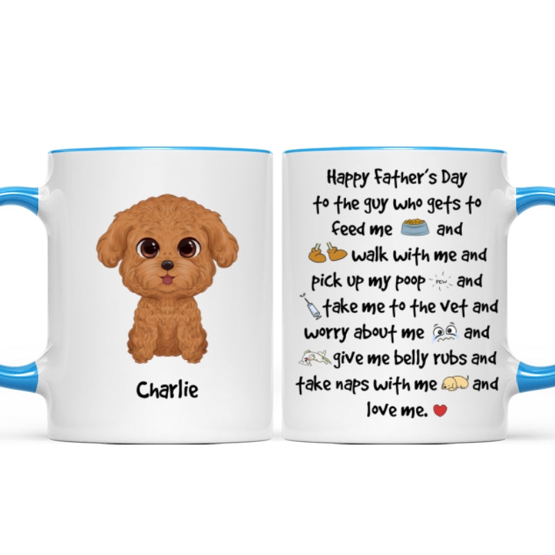 Watercolor Cute Dogs Happy Father's Day To The Guy Gift For Dog Dad Personalized Mug