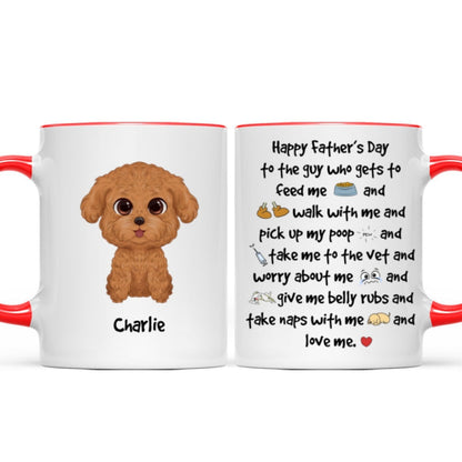 Watercolor Cute Dogs Happy Father's Day To The Guy Gift For Dog Dad Personalized Mug