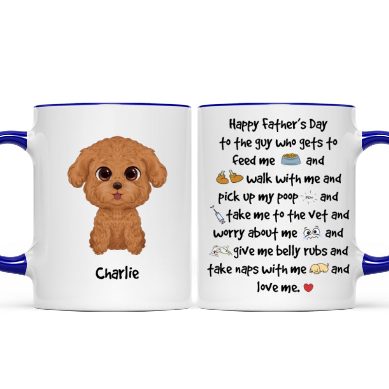 Watercolor Cute Dogs Happy Father's Day To The Guy Gift For Dog Dad Personalized Mug