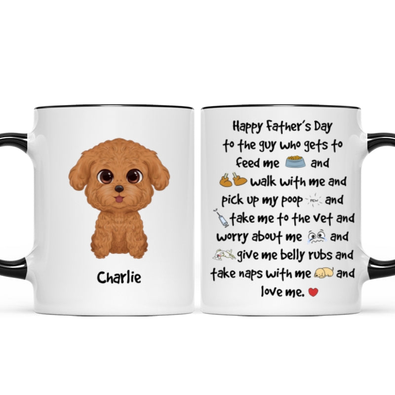 Watercolor Cute Dogs Happy Father's Day To The Guy Gift For Dog Dad Personalized Mug