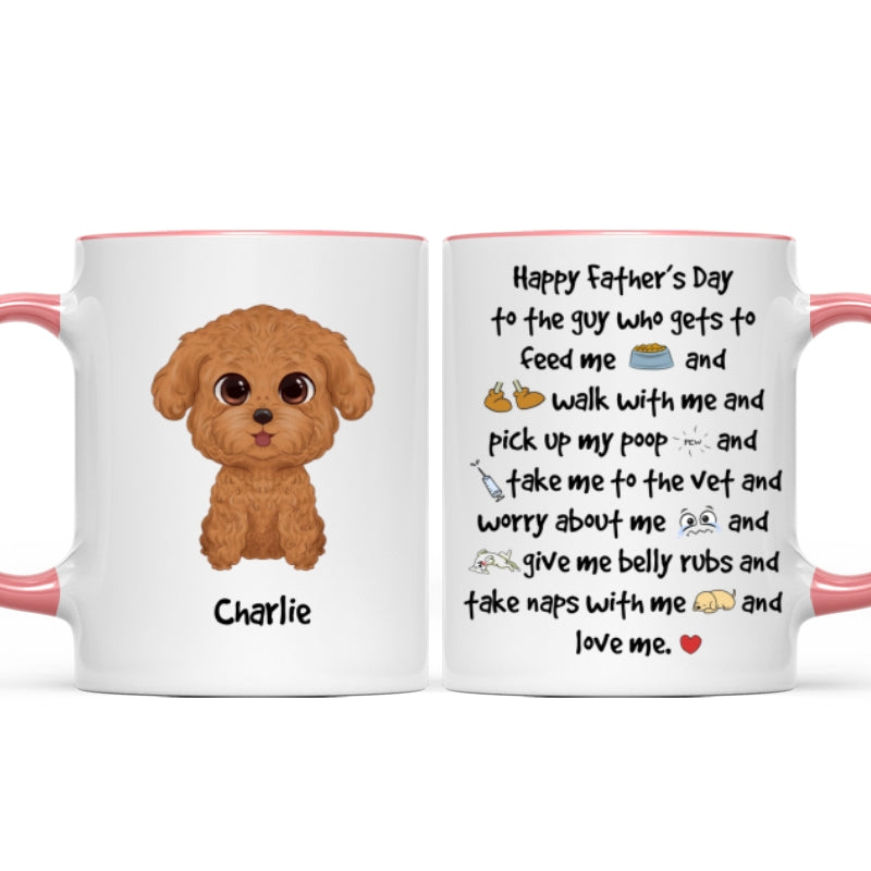 Watercolor Cute Dogs Happy Father's Day To The Guy Gift For Dog Dad Personalized Mug