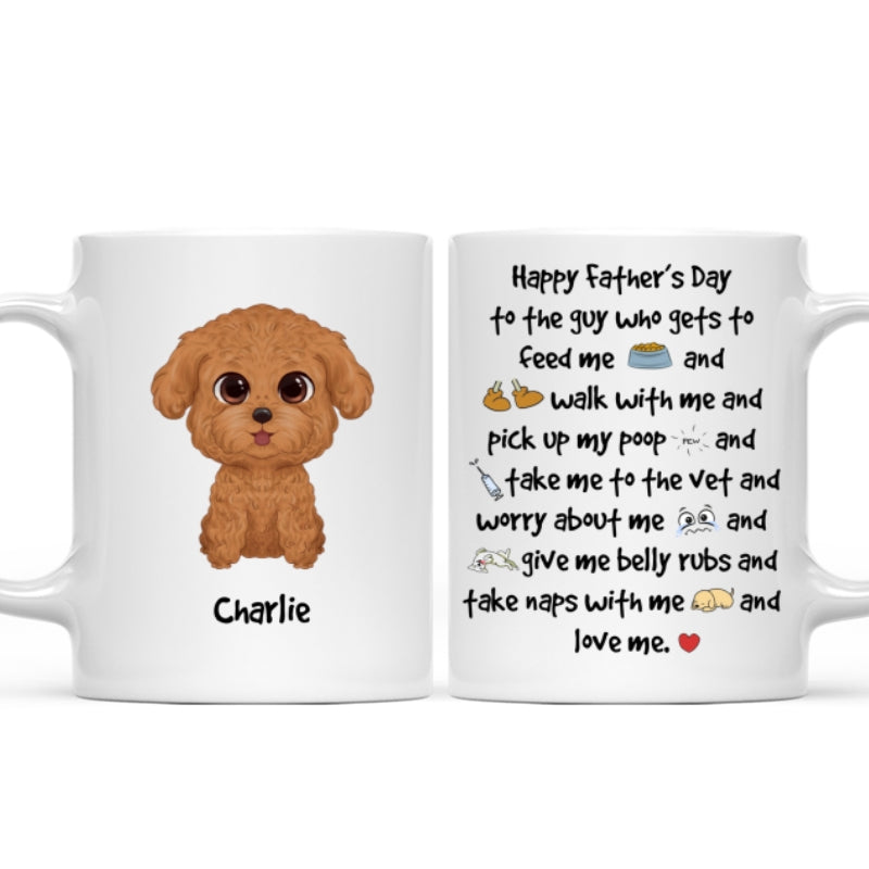 Watercolor Cute Dogs Happy Father's Day To The Guy Gift For Dog Dad Personalized Mug