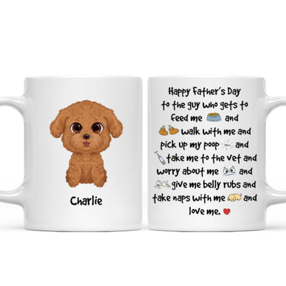 Watercolor Cute Dogs Happy Father's Day To The Guy Gift For Dog Dad Personalized Mug