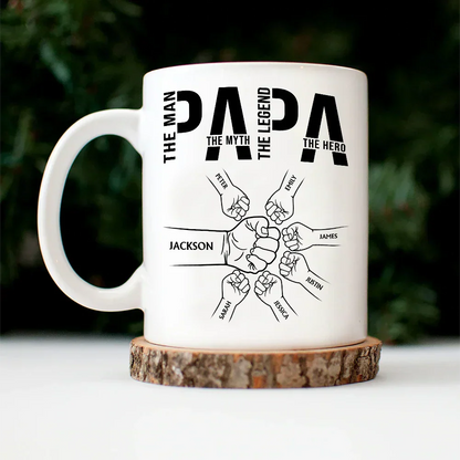 Papa The Man The Myth The Legend The Hero - Personalized Mug