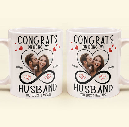 Congrats On Being My Husband - Personalized Photo Mug