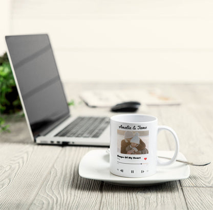 Custom Photo Favorite Couple Song - Personalized Ceramic Mug - Gift For Couple, Husband Wife NH96