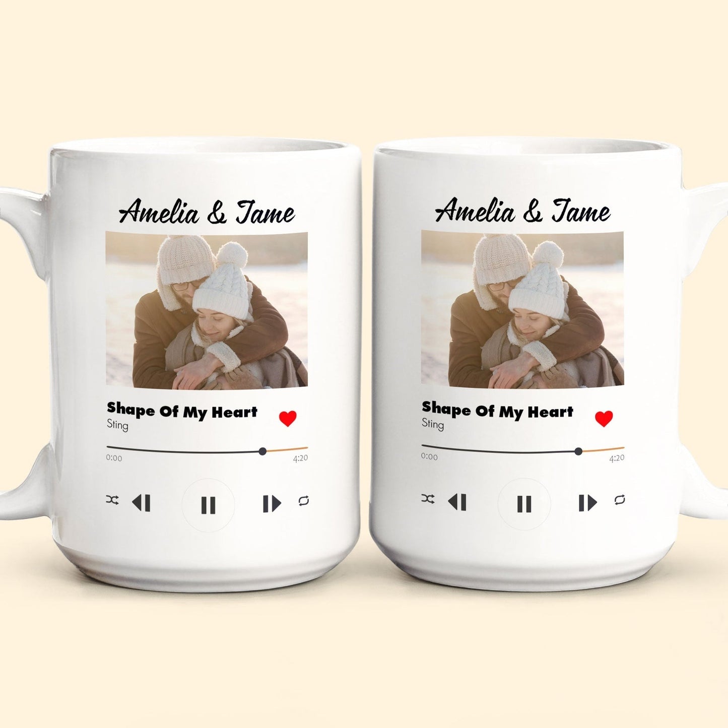 Custom Photo Favorite Couple Song - Personalized Ceramic Mug - Gift For Couple, Husband Wife NH96