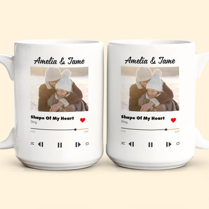 Custom Photo Favorite Couple Song - Personalized Ceramic Mug - Gift For Couple, Husband Wife NH96