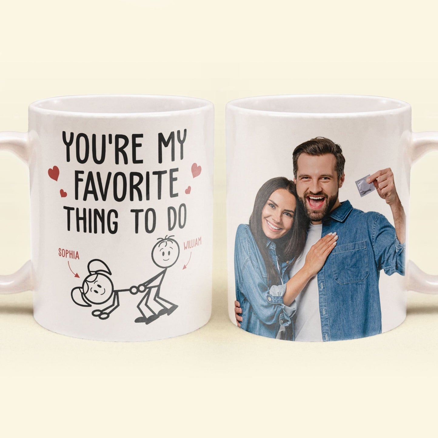 Custom Photo You Are My Favorite Thing To Do - Personalized Ceramic Mug - Gift For Couple, Husband Wife NH96