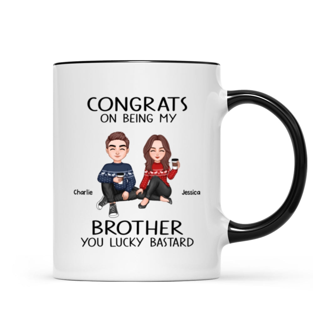 Congrats On Being My Brother Sister Cute Family Christmas Gift Personalized Mug