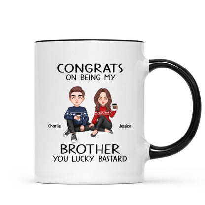 Congrats On Being My Brother Sister Cute Family Christmas Gift Personalized Mug