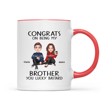 Congrats On Being My Brother Sister Cute Family Christmas Gift Personalized Mug