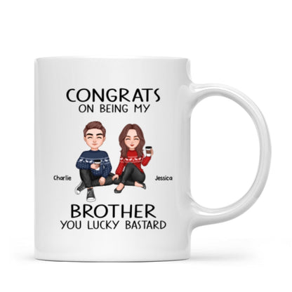 Congrats On Being My Brother Sister Cute Family Christmas Gift Personalized Mug