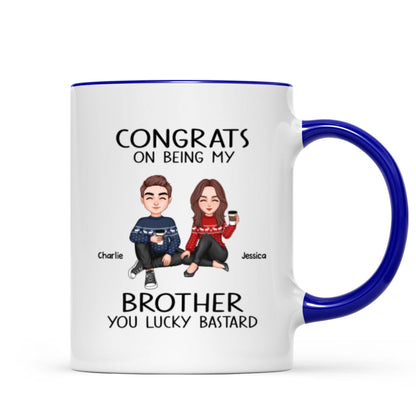 Congrats On Being My Brother Sister Cute Family Christmas Gift Personalized Mug