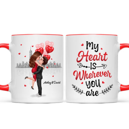 My Heart Is Where You Are Couple Valentine's Day Gift For Him For Her Personalized Mug