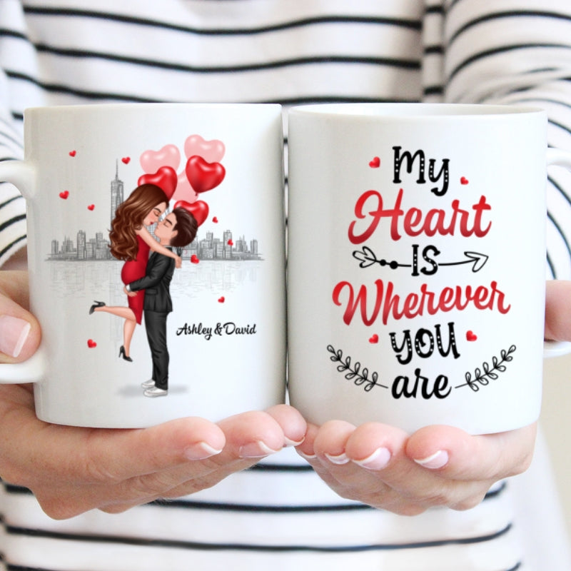 My Heart Is Where You Are Couple Valentine's Day Gift For Him For Her Personalized Mug