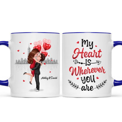 My Heart Is Where You Are Couple Valentine's Day Gift For Him For Her Personalized Mug