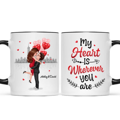 My Heart Is Where You Are Couple Valentine's Day Gift For Him For Her Personalized Mug