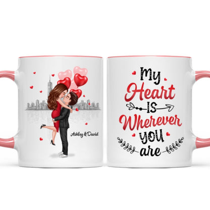 My Heart Is Where You Are Couple Valentine's Day Gift For Him For Her Personalized Mug