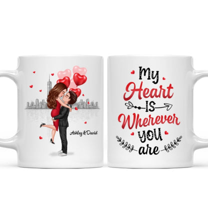 My Heart Is Where You Are Couple Valentine's Day Gift For Him For Her Personalized Mug
